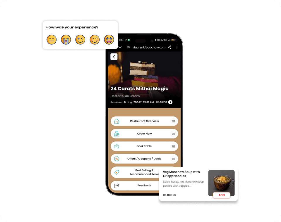FoodChow smart ordering page on mobile